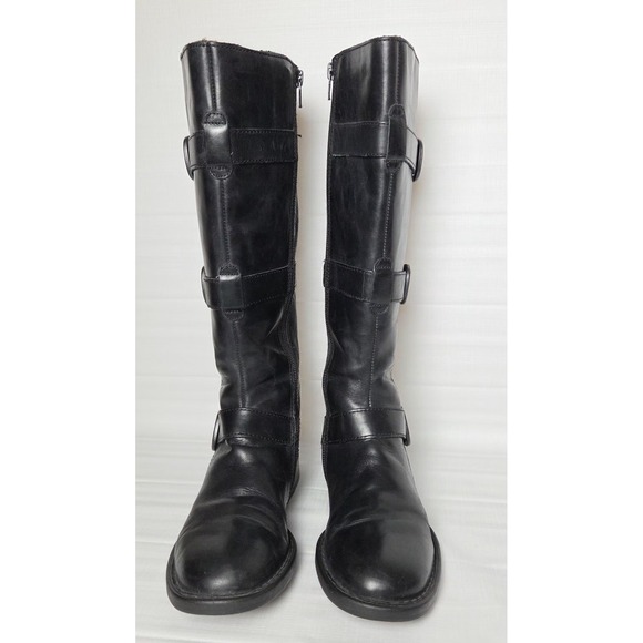 Børn Shoes - Born Crown Black Leather Knee High Boots Womens Sz 6M Style D86203